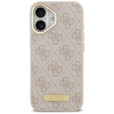 3. Etui Guess 4G Logo Plate MagSafe na iPhone 17 - różowe