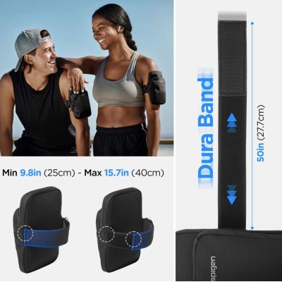 10. Armband Spigen Dynamic Shield A702 na ramię - czarny