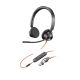 225. Słuchawki Poly Blackwire 3325 Stereo MS Teams Certified USB-C Headset +3.5mm Plug +USB-C/A Adapter 8X222AA