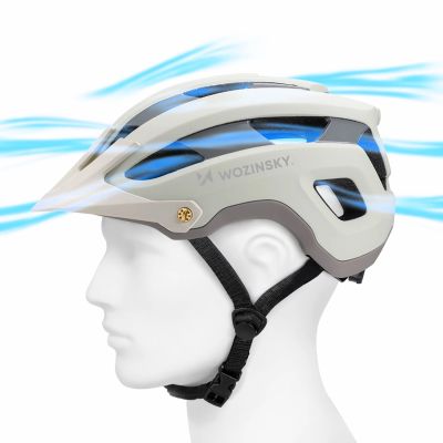 7. Kask rowerowy MTB Wozinsky z odpinanym daszkiem lekki 57-62 cm - pastelowa zieleń