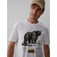 3. T-shirt regular z nadrukiem męski 4F 4FKAW26TTSHM4473-11S