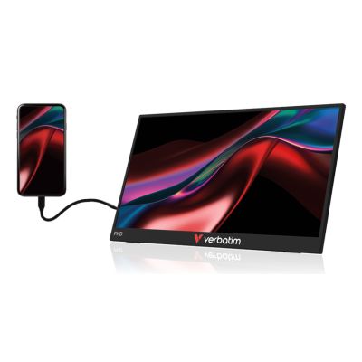 4. Verbatim Portable 15.6" FHD Touch Monitor LIGHT Przenośny monitor Czarny 39,6 cm (15.6") LCD 1920 x 1080 px