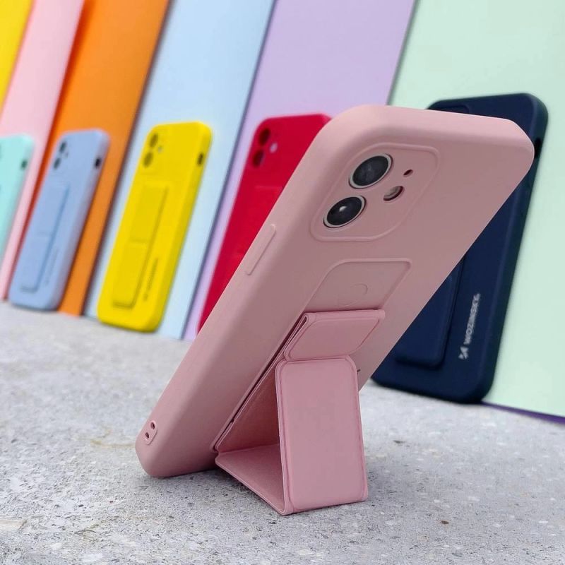 11. Wozinsky Kickstand Case silikonowe etui z podstawką etui Samsung Galaxy A73 różowe