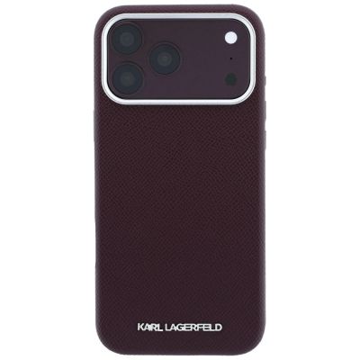 3. Etui Karl Lagerfeld Grained Elongated Logo MagSafe na iPhone 17 Pro Max / 18 Pro Max - burgundowe