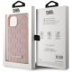 8. Etui Karl Lagerfeld Leather Monogram Metal Logo MagSafe na iPhone 15 - różowe