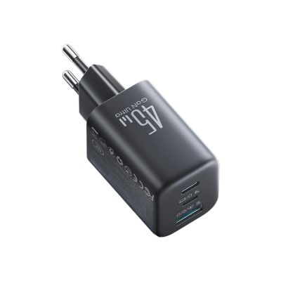 5. Ładowarka sieciowa Joyroom JR-TO1 GaN 45 USB-C Lightning USB-A - czarna