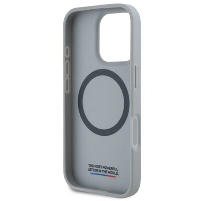 7. Etui BMW M Carbon Tricolor Line MagSafe na iPhone 16 Pro - szare
