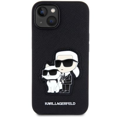 3. Etui Karl Lagerfeld Saffiano Karl & Choupette na iPhone 13 / 14 / 15 - czarne