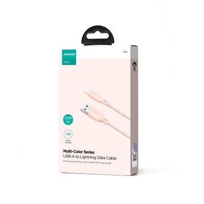 3. Kabel Joyroom Multi-Color Series S-A34 USB-A / Lightning 3A 1m - różowy