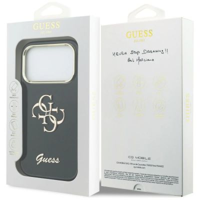 8. Etui Guess IML 4G Script Metal na iPhone 17 Pro - czarne