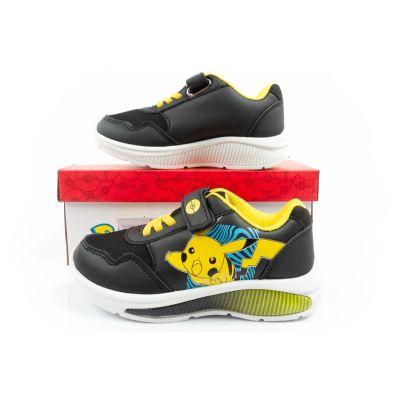10. Leomil Pokemon buty sportowe dziecięce sneakersy lekkie na rzep czarne żółte