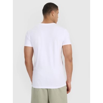 3. T-shirt slim gładki męski (2-pack) męski 4F 4FRMM00TTSHM3068-10S
