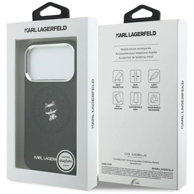 8. Etui Karl Lagerfeld Point & Choupette Sketch MagSafe na iPhone 18 Pro Max / 17 Pro Max - czarne
