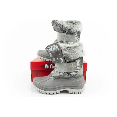 10. Lee Cooper buty zimowe śniegowce dziecięce ocieplane dla dziewczynki szare
