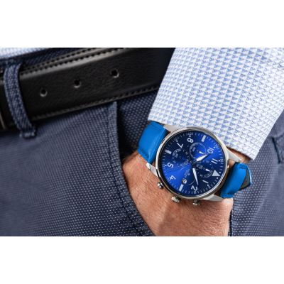 4. Zegarek Męski Giewont Chronograph Sapphire Niebieski GW5630-A5