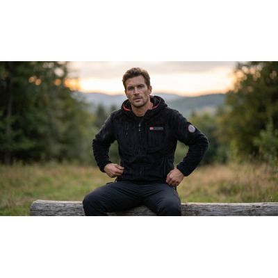 3. Polar męski Geographical Norway UPLOAD HOOD BLACK DB MEN 224 (WY3383H/GN-BLACK)