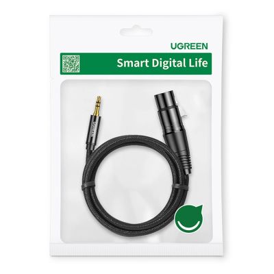5. Ugreen kabel audio 3.5mm mini jack (męski) - XLR (żeński) 1m czarny (AV182)