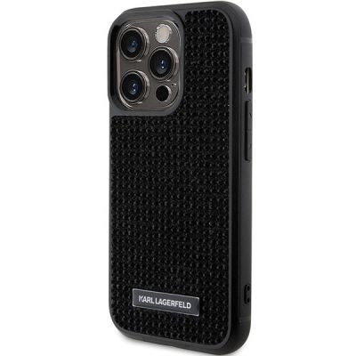 2. Etui Karl Lagerfeld Rhinestone Logo Metal Plate do iPhone 15 Pro Max - czarne
