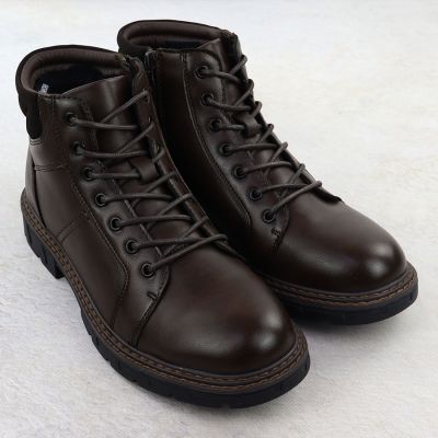 3. Botki męskie ocieplane trzewiki na suwaki brązowe VanHorn  AN71307