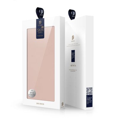 10. Etui do iPhone 15 Pro Max pokrowiec z klapką i portfelem Dux Ducis Skin Pro - różowe