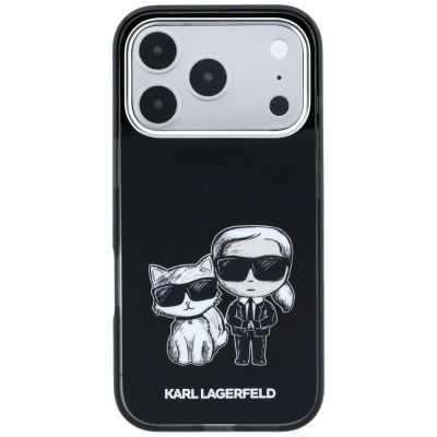 3. Etui Karl Lagerfeld IML Karl&Choupette Bodies Sketch Print MagSafe na iPhone 17 Pro / 18 Pro - czarne