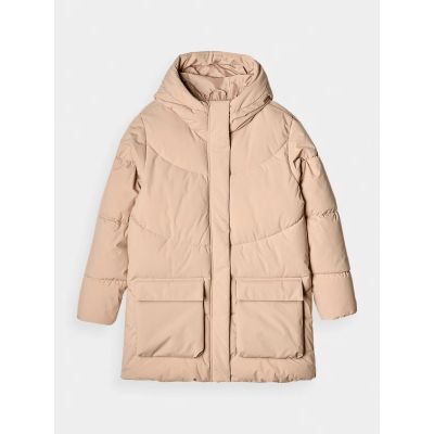 Kurtka zimowa puchowa z syntetycznym wypełnieniem damska 4F 4FWAW24TDJAF474-83S