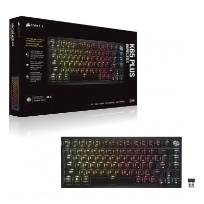 3. Bezprzewodowa klawiatura do gier TKL Corsair K65 Plus, TKL (75%), Corsair MLX Fusion -, ISO (DE)