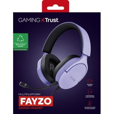 8. Słuchawki TRUST GXT489P FAYZO PURPLE