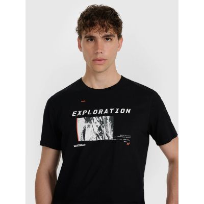 5. T-shirt regular z nadrukiem męsk 4F 4FWAW25TTSHM3130-20S