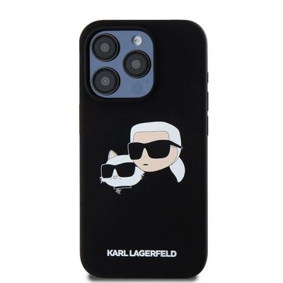 3. Etui Karl Lagerfeld Silicone Karl&Choupette MagSafe na iPhone 15 Pro Max - czarne