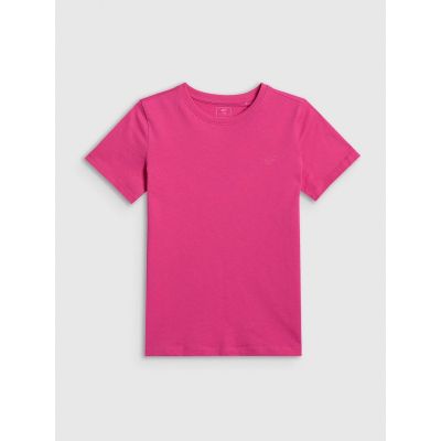 7. T-shirt regular gładki dziewczęcy 4F 4FJRSS26TTSHF3554-12S