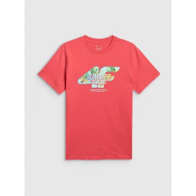5. T-shirt regular z nadrukiem męski 4F 4FRSS26TTSHM4305-63S