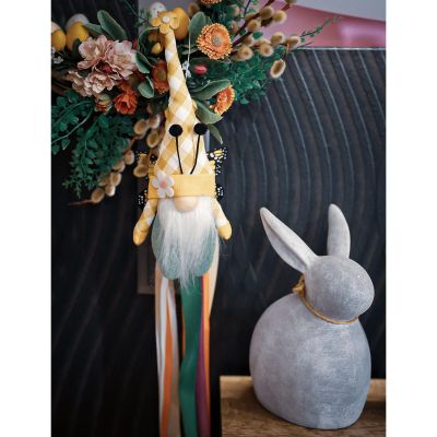 5. SKRZAT GNOM MOTYL ŻÓŁTY 25CM DEKORACJA WIOSENNA