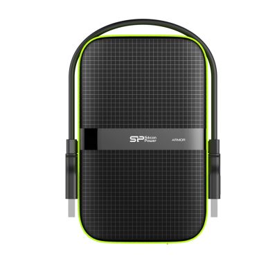 3. Dysk zewnętrzny HDD Silicon Power Armor A60 (1TB; 2.5"; USB 3.2; 5400 obr/min; Green-Black; SP010TBPHDA60S3K)