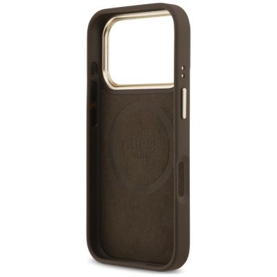 7. Etui Guess 4G Logo Plate MagSafe naiPhone 18 Pro / 17 Pro - brązowe