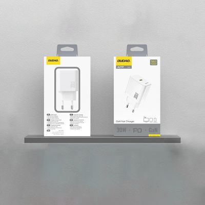 3. Ładowarka sieciowa Dudao A27P 30W PD GaN USB-C - biała