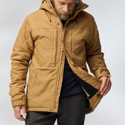 4. Kurtka zimowa z kapturem męska Fjällräven Skogsö Padded Jacket M ocieplana brązowa (F82279-232)