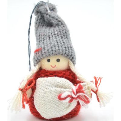 3. LALECZKA DEKORACYJNA Z WORKIEM CZERWONA GIRL 7,5CM