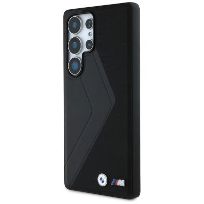 2. Etui BMW Leather Oversized Stripes MagSafe na Samsung Galaxy S25 Ultra - czarne