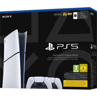 20. Konsola SONY PS5 Digital 825GB + 2 kontrolery DS5