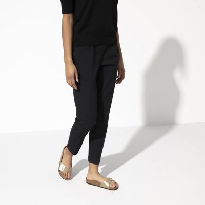 8. Klapki damskie Birkenstock Madrid Birko-Flor Gold regular szerokie złote (1016106)