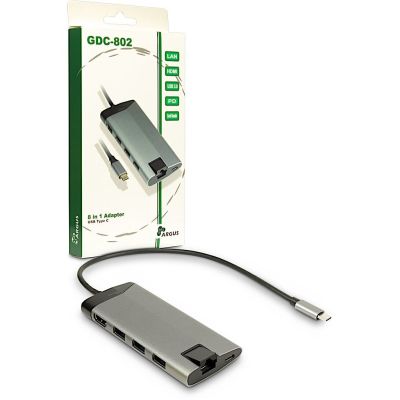 4. Inter-Tech GDC-802 Przewodowa USB 3.2 Gen 1 (3.1 Gen 1) Type-C Szary