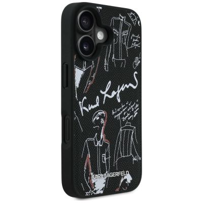 4. Etui Karl Lagerfeld Grained Pattern & Logo MagSafe na iPhone 16 - czarne