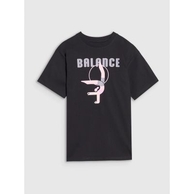 5. T-shirt oversize z nadrukiem dziewczęcy 4F FJRSS25TTSHF2646-20S