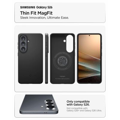 8. Etui Spigen Thin Fit Mag MagSafena Samsung Galaxy S26 - czarne