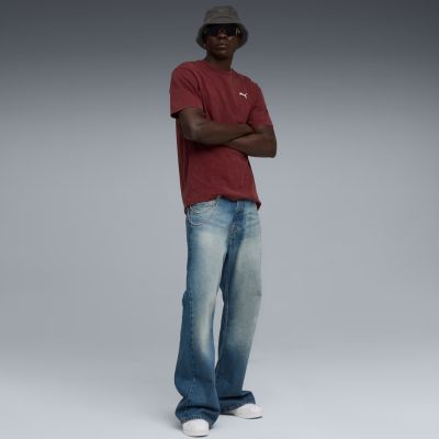 10. Koszulka męska Puma Ess Elevated Relaxed Wash Tee bordowa 688048 96