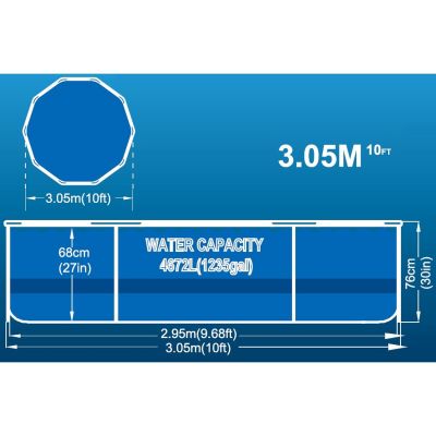 7. BASEN STELAŻOWY OWALNY 305X76CM ULTRA STRONG 12015V63