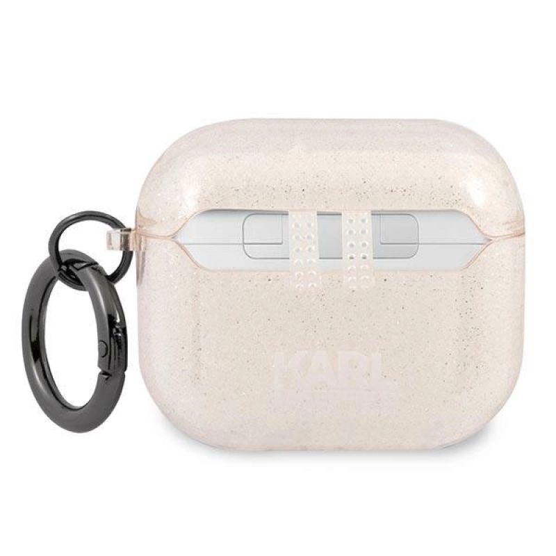 2. Etui Karl Lagerfeld Glitter Karl's Head na AirPods 3 - złote