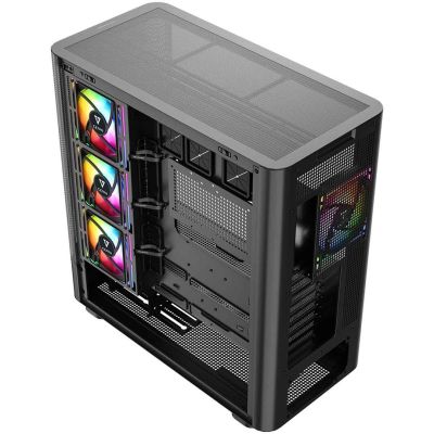12. MODECOM OBUDOWA VOLCANO AQ 300 ARGB MIDI CZARNA