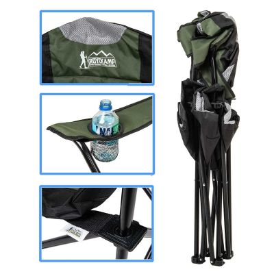 8. KRZESŁO TURYSTYCZNE SKŁADANE LUX 60X60X105CM ZIELONO-CZARNE